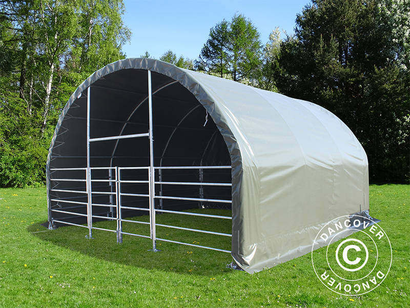 Læskur til husdyr 6x6x3,7m, PVC, Grøn - Image 4