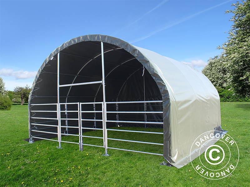 Læskur til husdyr 6x6x3,7m, PVC, Grøn - Image 6