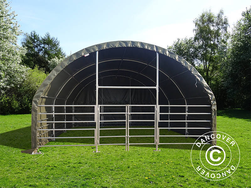 Læskur til husdyr 6x6x3,7m, PVC, Grøn - Image 7
