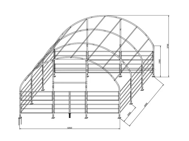 Læskur til husdyr 6x6x3,7m, PVC, Grøn - Image 8