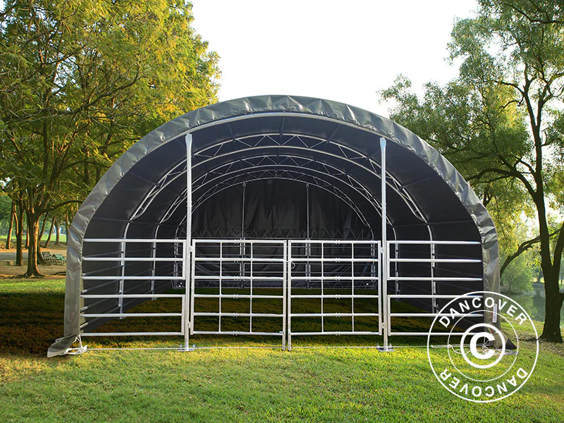Læskur til husdyr Truss 6x6x3,7m, PVC, Grøn - Image 2