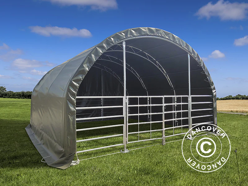 Læskur til husdyr Truss 6x6x3,7m, PVC, Grøn - Image 3