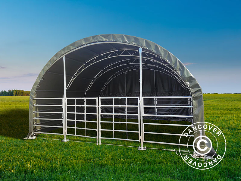 Læskur til husdyr Truss 6x6x3,7m, PVC, Grøn - Image 4