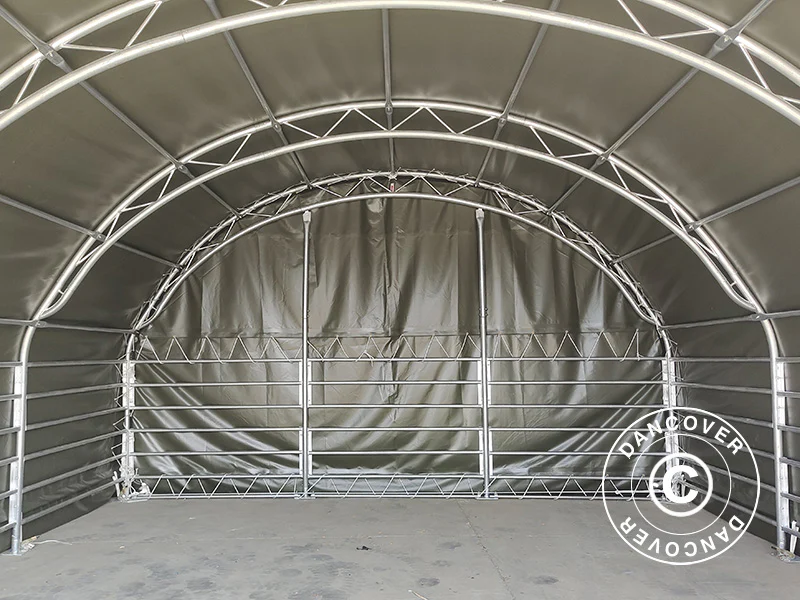 Læskur til husdyr Truss 6x6x3,7m, PVC, Grøn - Image 5