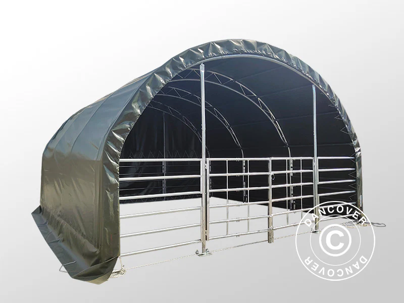 Læskur til husdyr Truss 6x6x3,7m, PVC, Grøn - Image 8