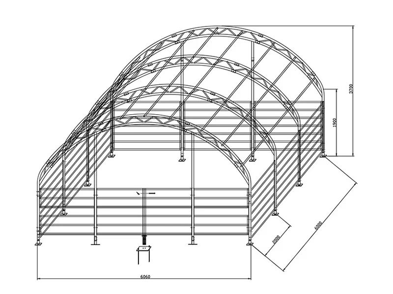 Læskur til husdyr Truss 6x6x3,7m, PVC, Grøn - Image 9