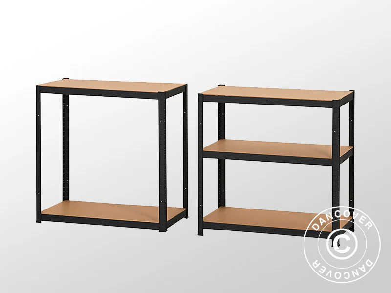 Lagerreol m/5 Hylder, 0,9x0,45x1,8m, Sort - Image 5