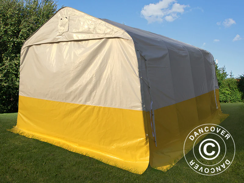 Lagertelt, arbejdstelt PRO 3,6x4,8x2,68m, PVC, Hvidt/gult, Flammehæmmende - Image 2