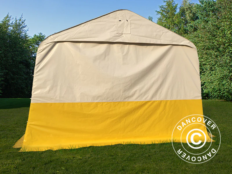 Lagertelt, arbejdstelt PRO 3,6x4,8x2,68m, PVC, Hvidt/gult, Flammehæmmende - Image 3