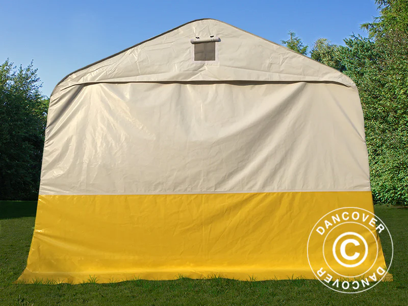 Lagertelt, arbejdstelt PRO 3,6x4,8x2,68m, PVC, Hvidt/gult, Flammehæmmende - Image 4