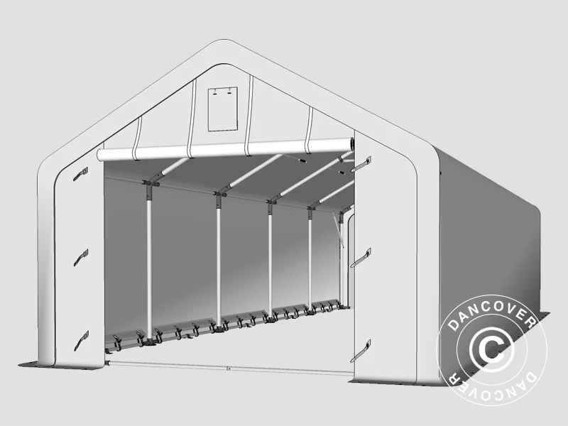 Lagertelt PRO 4x10x2x3,1m, PVC, Grå - Image 17