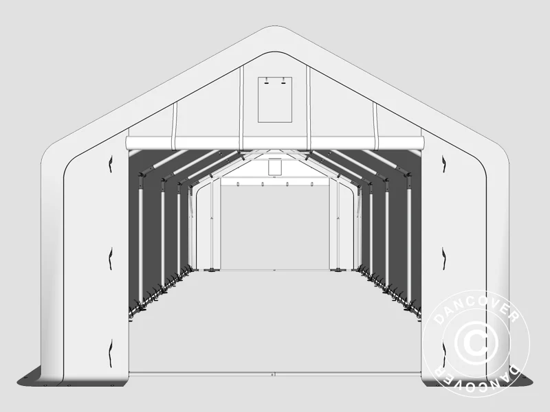 Lagertelt PRO 4x10x2x3,1m, PVC, Grå - Image 18