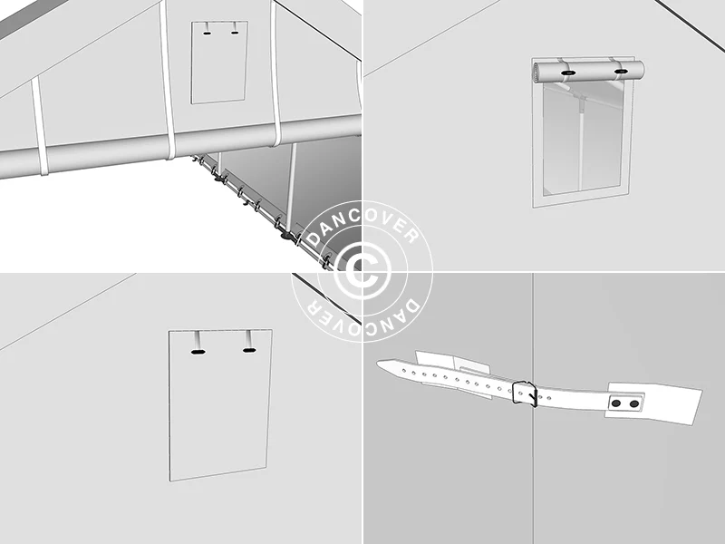 Lagertelt PRO 4x12x2x3,1m, PVC, Grå - Image 40
