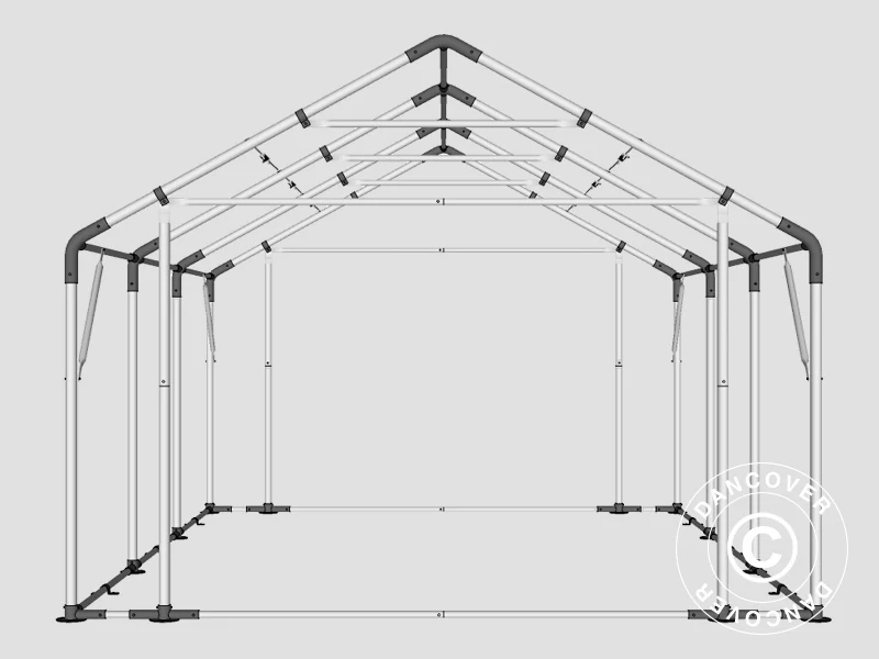 Lagertelt PRO 4x6x2x3,1m, PVC, Grøn - Image 21