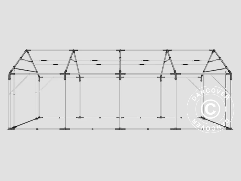 Lagertelt PRO 4x8x2,5x3,6m, PVC, Grå - Image 13