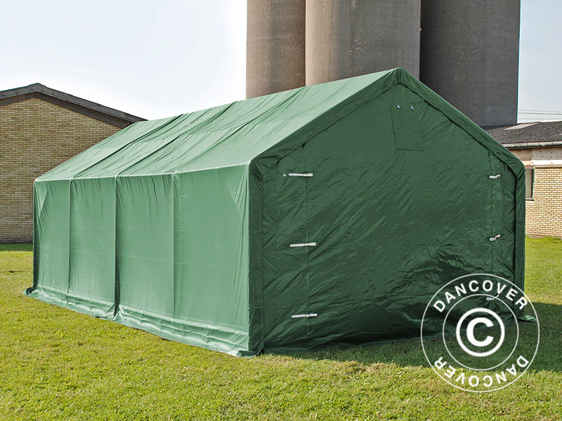 Lagertelt PRO 4x8x2,5x3,6m, PVC, Grøn - Image 2