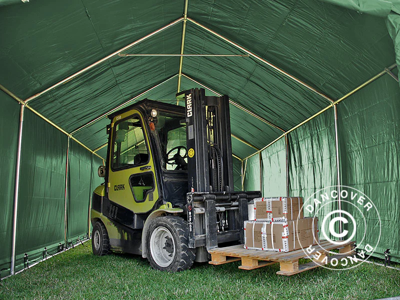 Lagertelt PRO 4x8x2,5x3,6m, PVC, Grøn - Image 4