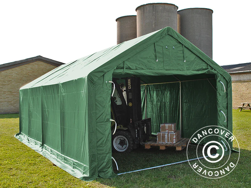 Lagertelt PRO 4x8x2,5x3,6m, PVC, Grøn - Image 6
