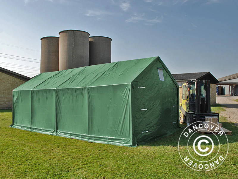 Lagertelt PRO 4x8x2,5x3,6m, PVC, Grøn - Image 9