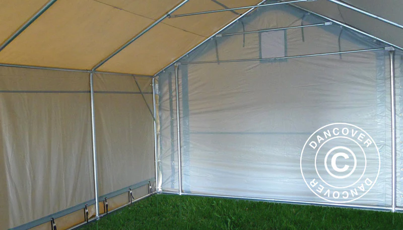 Lagertelt PRO 4x8x2x3,1m, PVC, Grå - Image 17