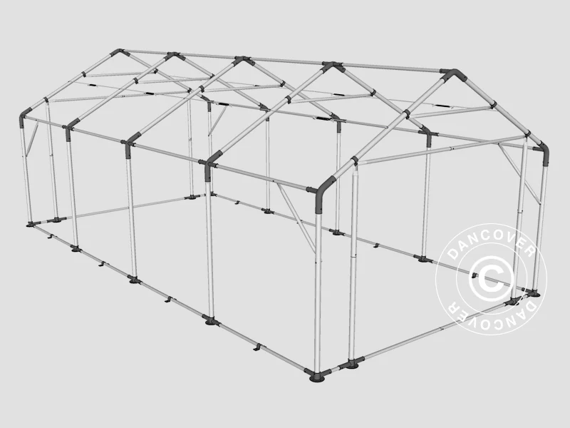 Lagertelt PRO 4x8x2x3,1m, PVC, Grå - Image 19