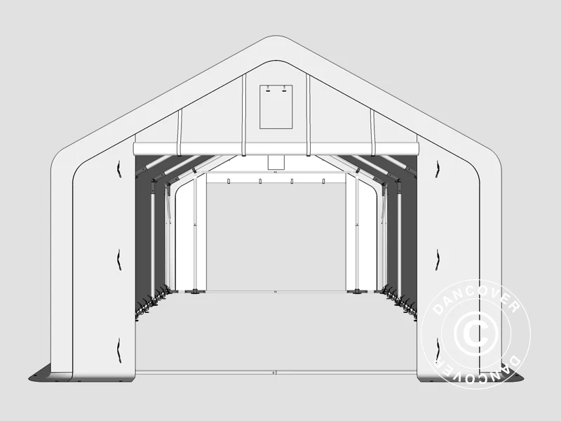 Lagertelt PRO 4x8x2x3,1m, PVC, Grå - Image 24