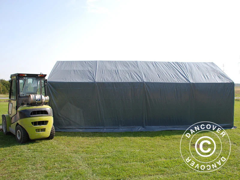 Lagertelt PRO 4x8x2x3,1m, PVC, Grå - Image 4