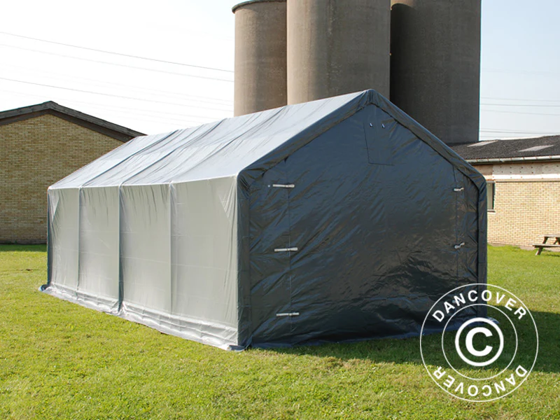 Lagertelt PRO 4x8x2x3,1m, PVC, Grå - Image 9