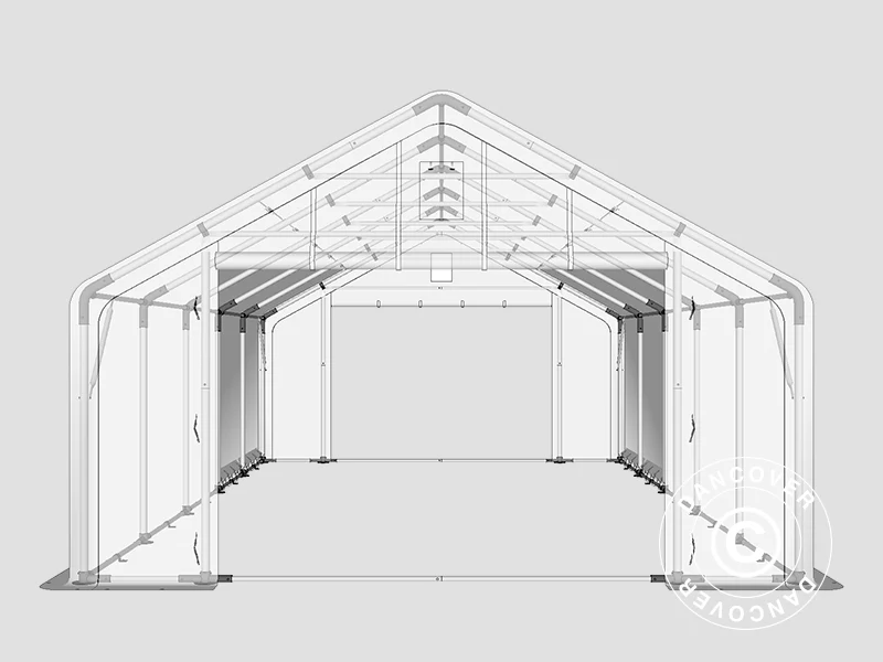 Lagertelt PRO 5x10x2x3,39m, PVC, Grå - Image 12