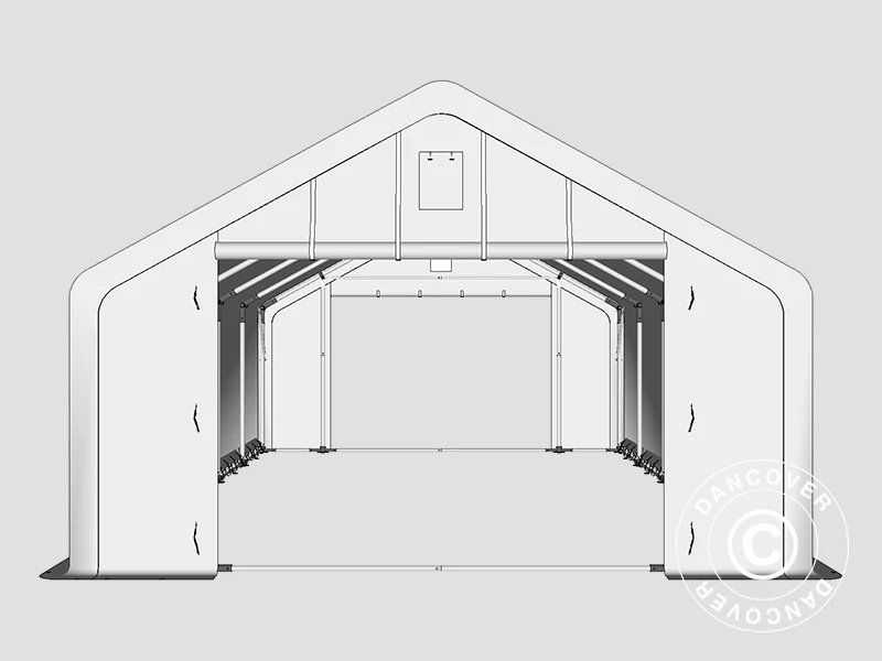 Lagertelt PRO 5x10x2x3,39m, PVC, Grå - Image 16