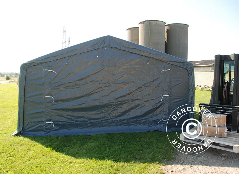 Lagertelt PRO 5x10x2x3,39m, PVC, Grå - Image 3