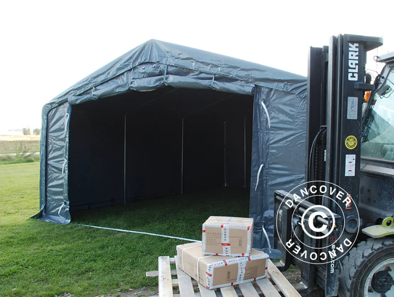Lagertelt PRO 5x10x2x3,39m, PVC, Grå - Image 5