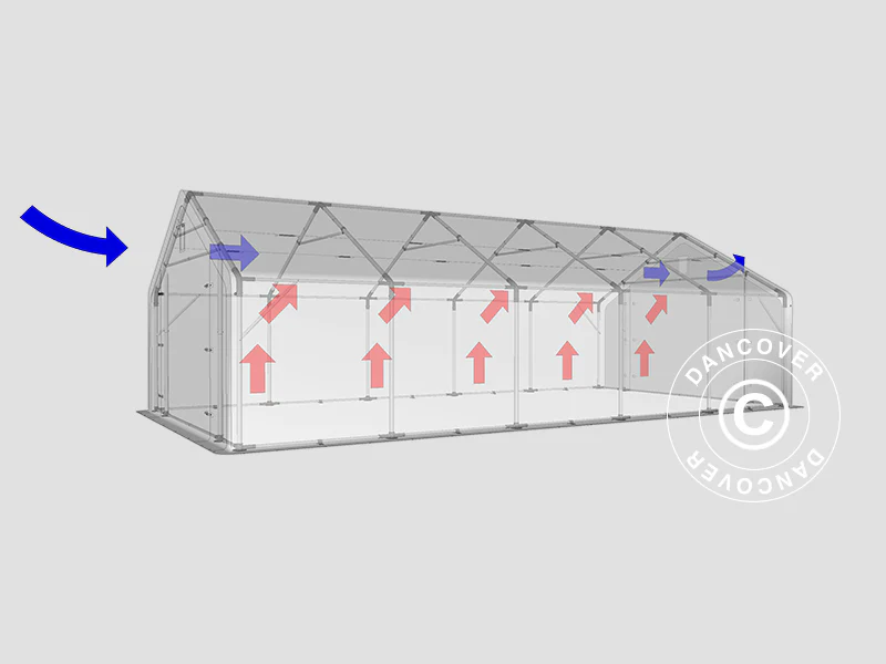 Lagertelt PRO 5x10x2x3,39m, PVC, Grøn - Image 4
