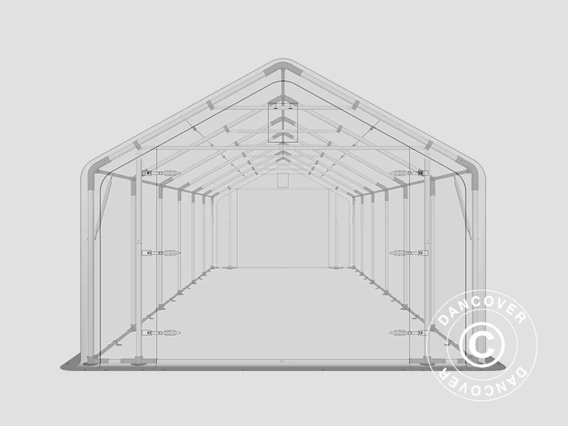 Lagertelt PRO 5x12x2x3,39m, PVC, Grå - Image 28