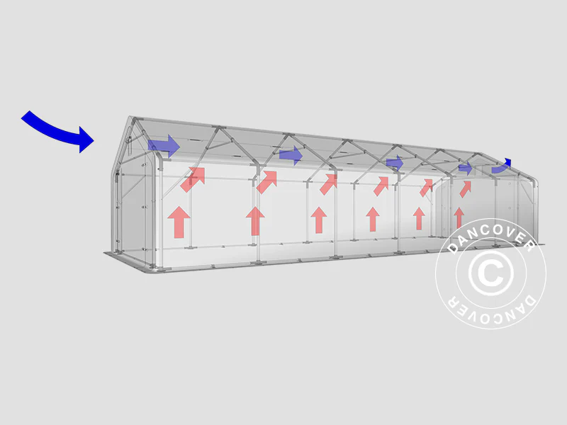 Lagertelt PRO 5x12x2x3,39m, PVC, Grå - Image 29