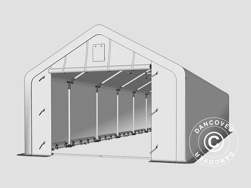Lagertelt PRO 5x12x2x3,39m, PVC, Grå - Image 32
