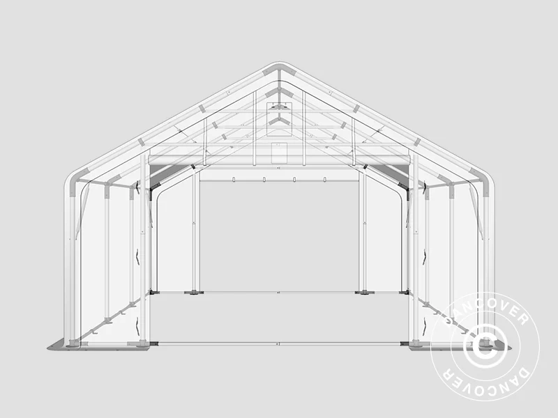 Lagertelt PRO 5x6x2x3,39m, PVC, Grå - Image 17
