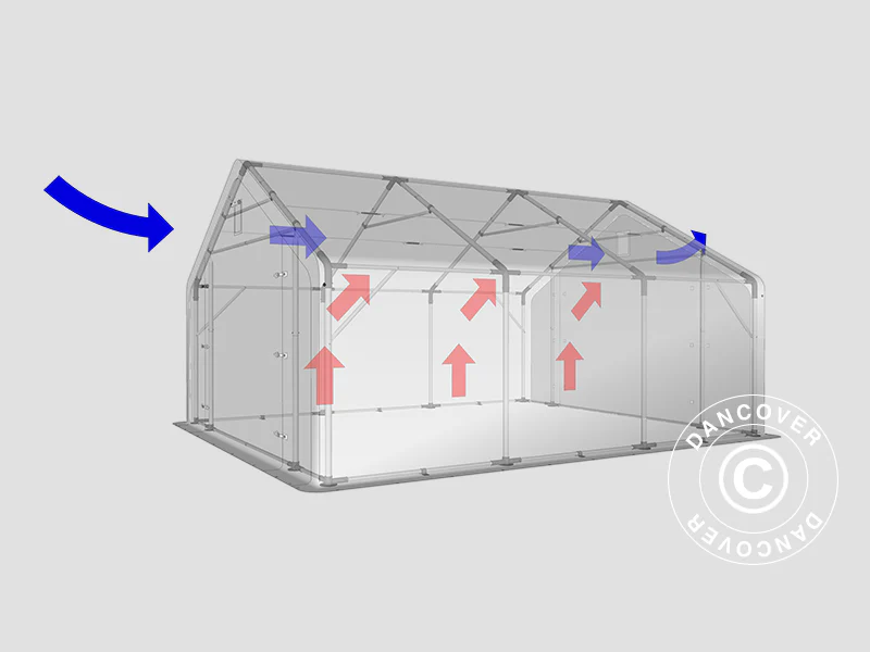 Lagertelt PRO 5x6x2x3,39m, PVC, Grå - Image 18