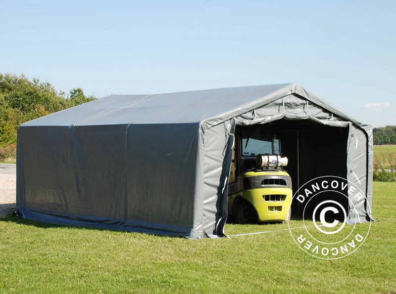 Lagertelt PRO 5x6x2x3,39m, PVC, Grå - Image 2
