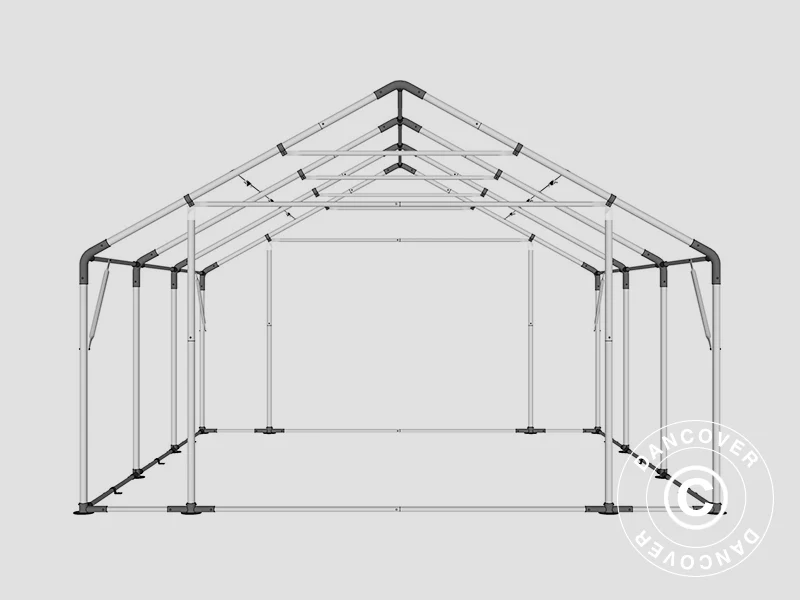 Lagertelt PRO 5x6x2x3,39m, PVC, Grå - Image 23