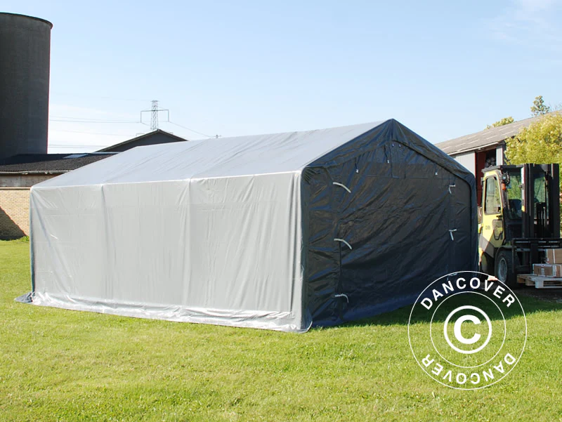 Lagertelt PRO 5x6x2x3,39m, PVC, Grå - Image 4