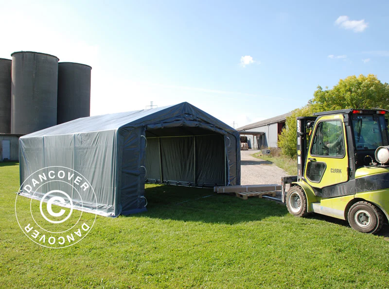 Lagertelt PRO 5x6x2x3,39m, PVC, Grå - Image 5