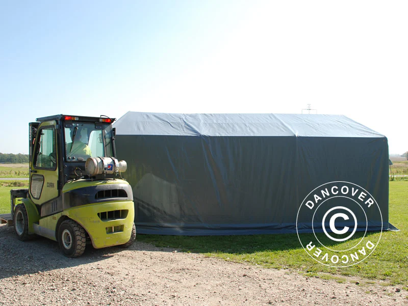 Lagertelt PRO 5x6x2x3,39m, PVC, Grå - Image 6