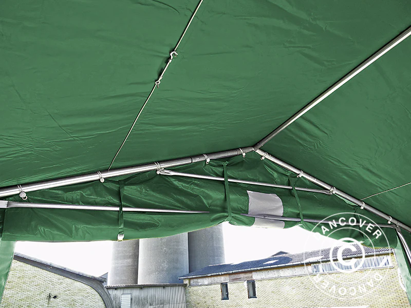 Lagertelt PRO 5x8x2,5x3,89m, PVC, Grøn - Image 10