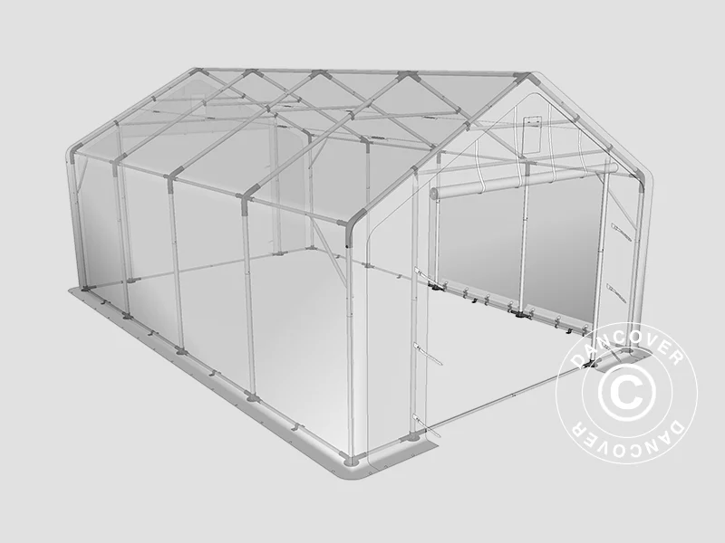 Lagertelt PRO 5x8x2,5x3,89m, PVC, Grøn - Image 13