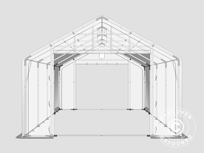 Lagertelt PRO 5x8x2,5x3,89m, PVC, Grøn - Image 14