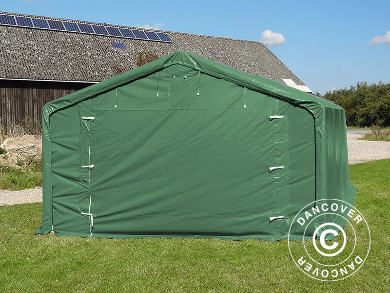 Lagertelt PRO 5x8x2,5x3,89m, PVC, Grøn - Image 2