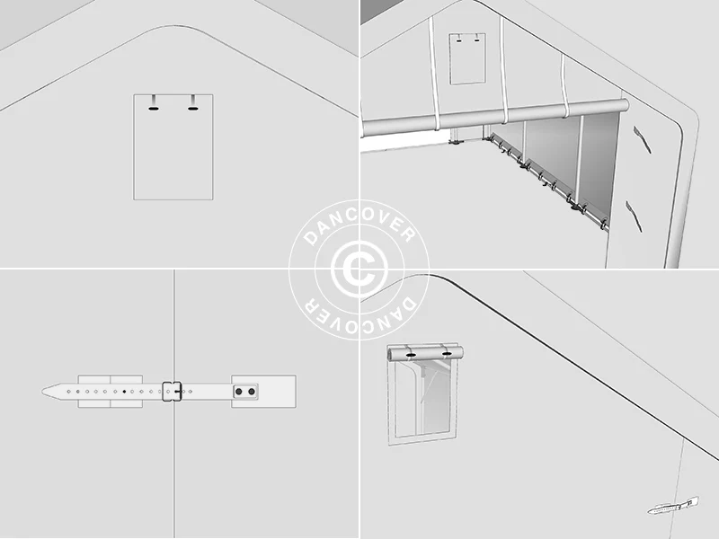 Lagertelt PRO 5x8x2,5x3,89m, PVC, Grøn - Image 23