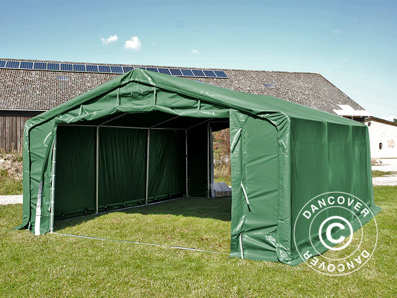 Lagertelt PRO 5x8x2,5x3,89m, PVC, Grøn - Image 4