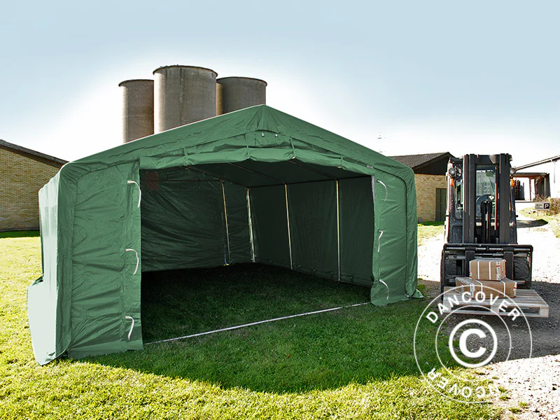 Lagertelt PRO 5x8x2,5x3,89m, PVC, Grøn - Image 8